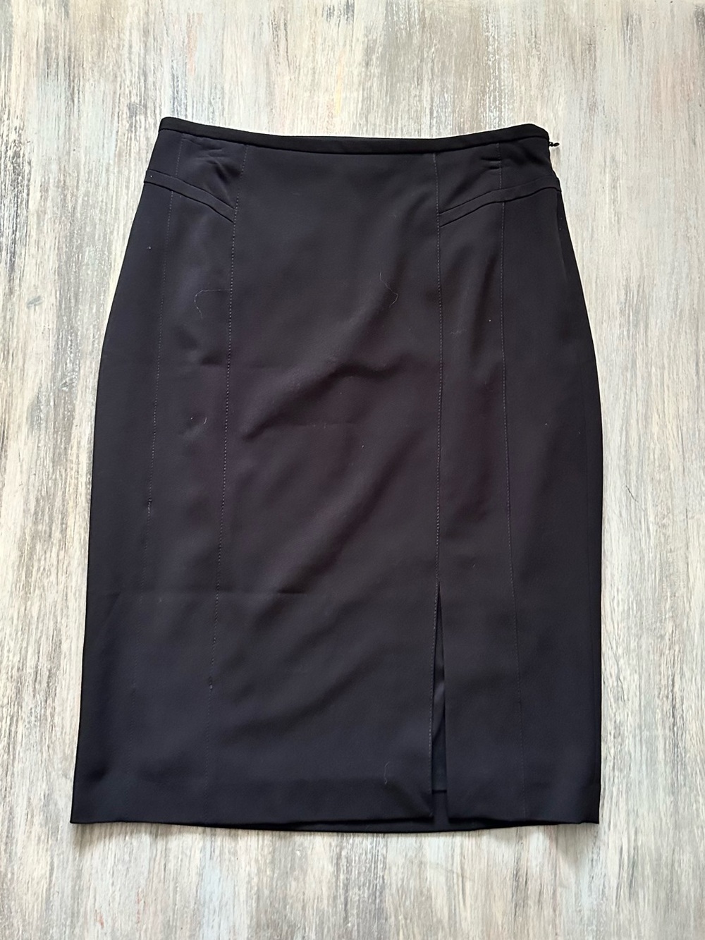 White House Black Market Black Tailored Pencil Skirt with Front Slit